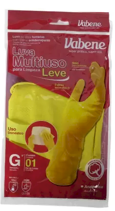 4644 - LUVA LATEX MULTIUSO LEVE AMARELA G - VABENE