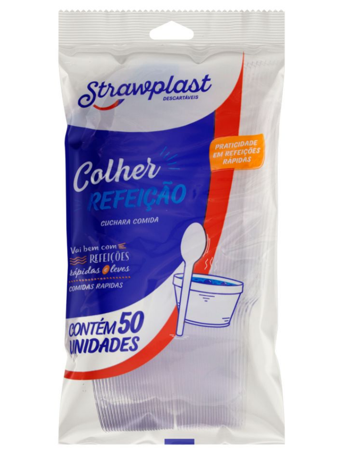 364 - COLHER REFEICAO CRISTAL C/50un PS - STRAWPLAST