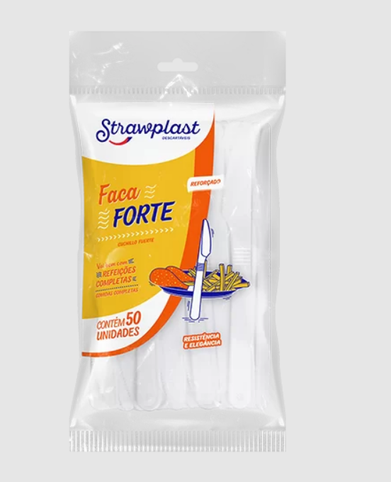 4772 - FACA FORTE BRANCA C/50un - STRAWPLAST