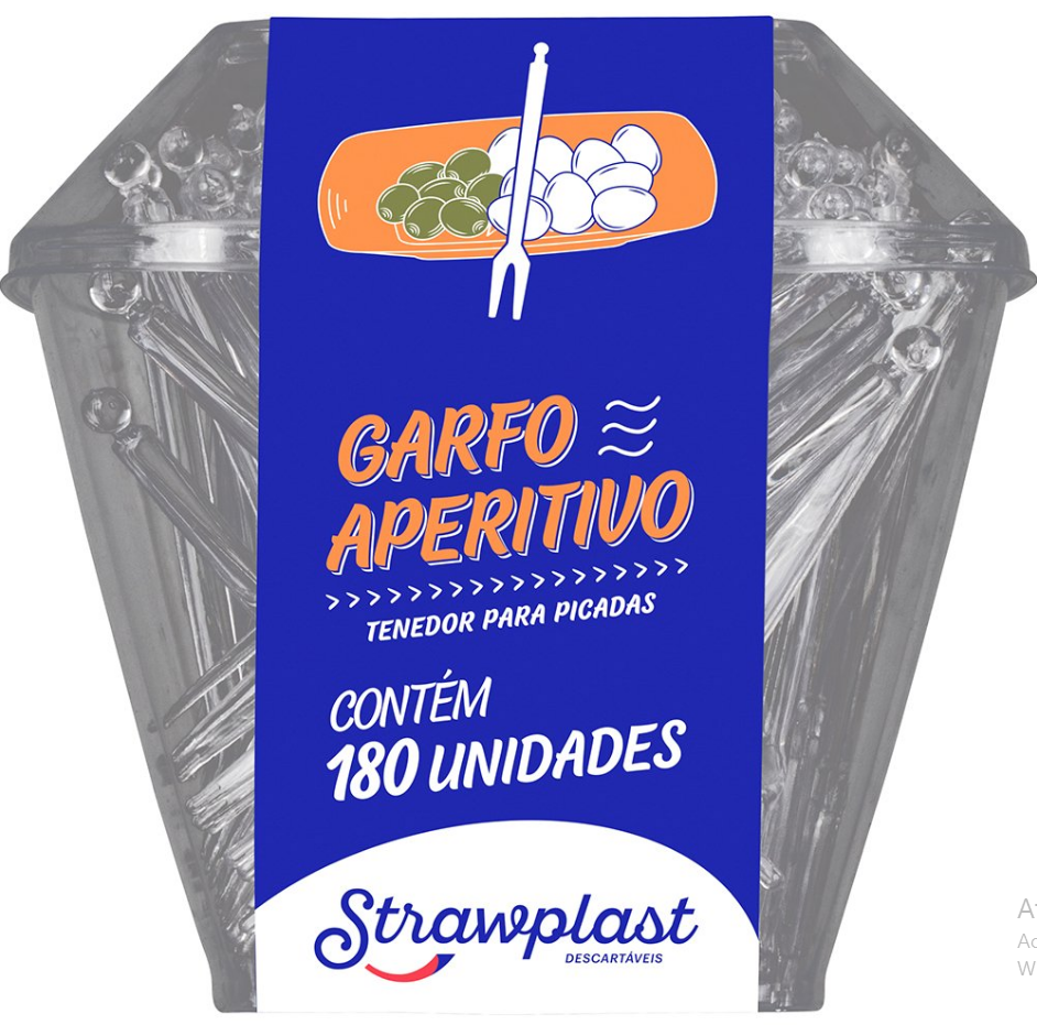 3716 - GARFO APERITIVO CRISTAL C/ 180un - STRAWPLAST