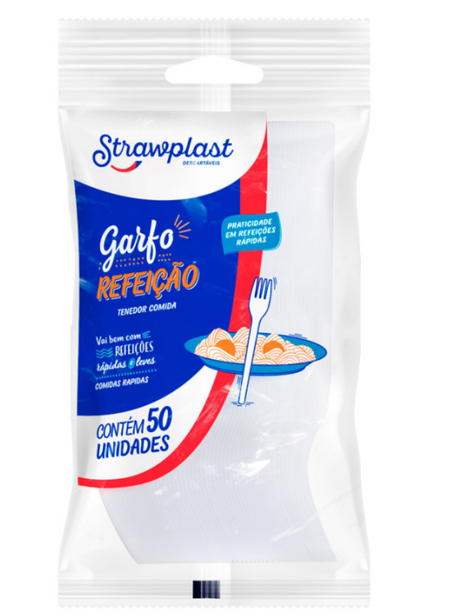 368 - GARFO REFEICAO BRANCO C/50un PS - STRAWPLAST