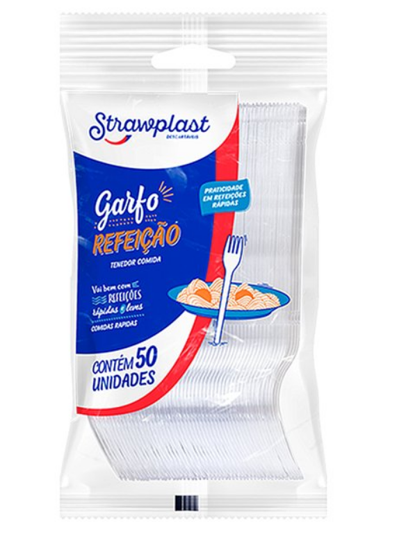 367 - GARFO REFEICAO CRISTAL C/50un PS - STRAWPLAST