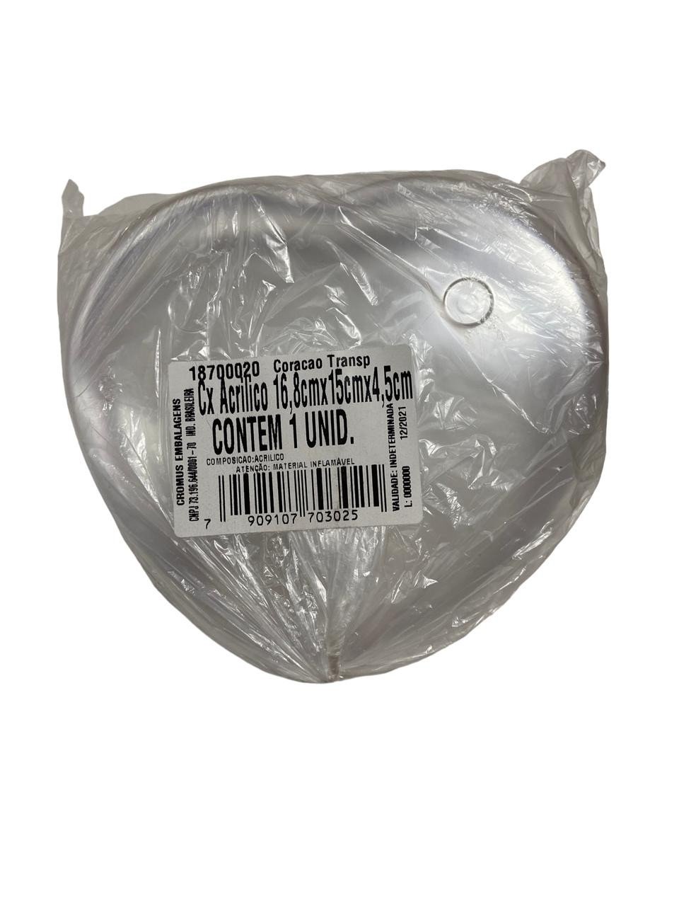 4749 - CAIXA CORACAO EXCLUSIVE 16X4,5cm TRANSPARENTE - LSC TOYS