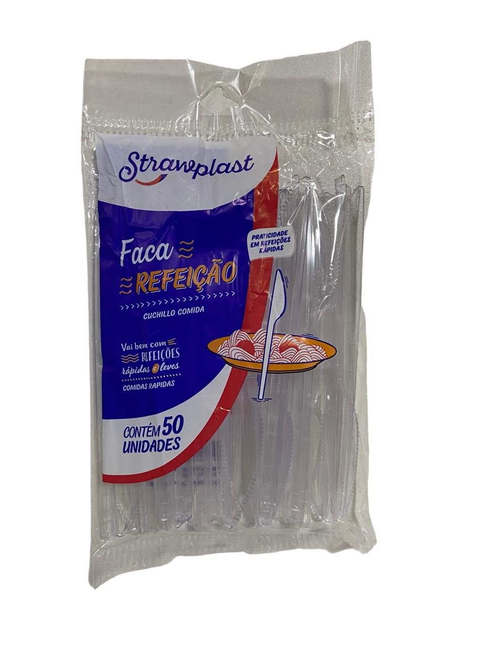 4774 - FACA REFEICAO CRISTAL C/ 50un - STRAWPLAST