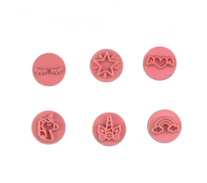 4825 - KIT CARIMBOS UNICORNIO ROSA BEBE 2 cm - BLUESTAR