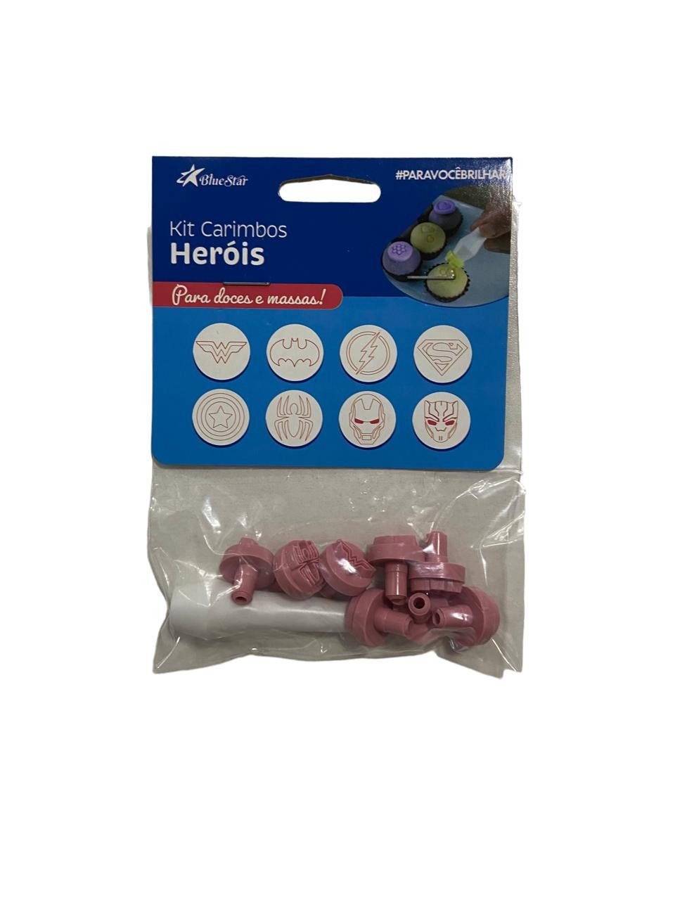 4824 - KIT CARIMBOS HEROIS ROSA BEBE - BLUESTAR
