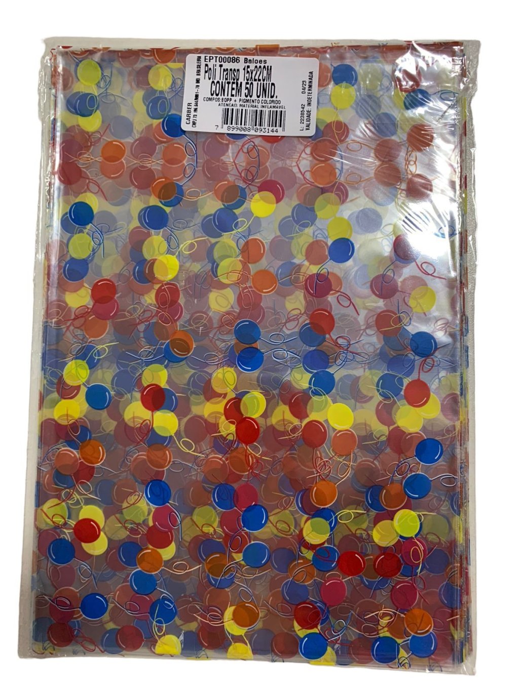 4816 - SACO DECORADO BALOES 15x22cm C/50un - PC/CROMUS