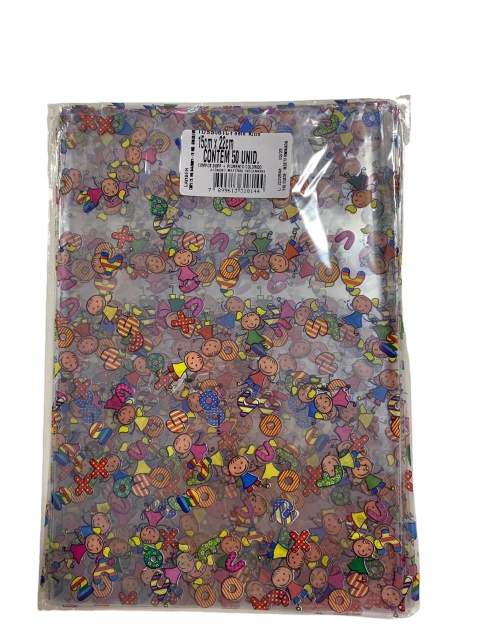 4802 - SACO DECORADO FESTA KIDS 15x22 PT C/50un - PC/CROMUS