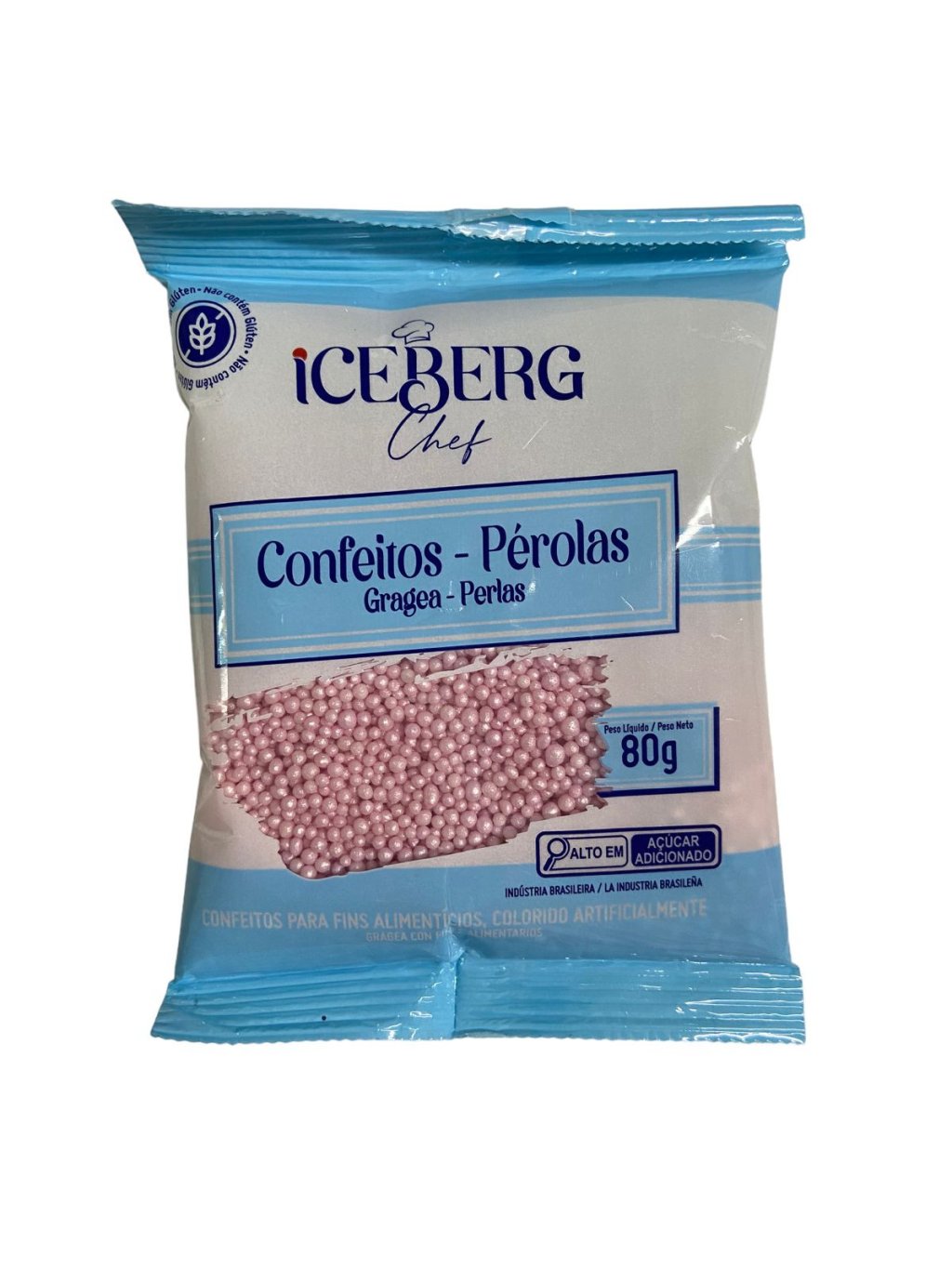 4893 - CONFEITO PEROLADO ROSA 80g - ICEBERG