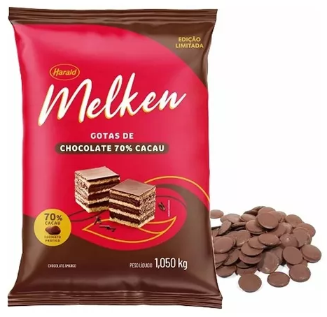 1397 - CHOCOLATE GOTAS 70% MELKEN 1,050kg - HARALD