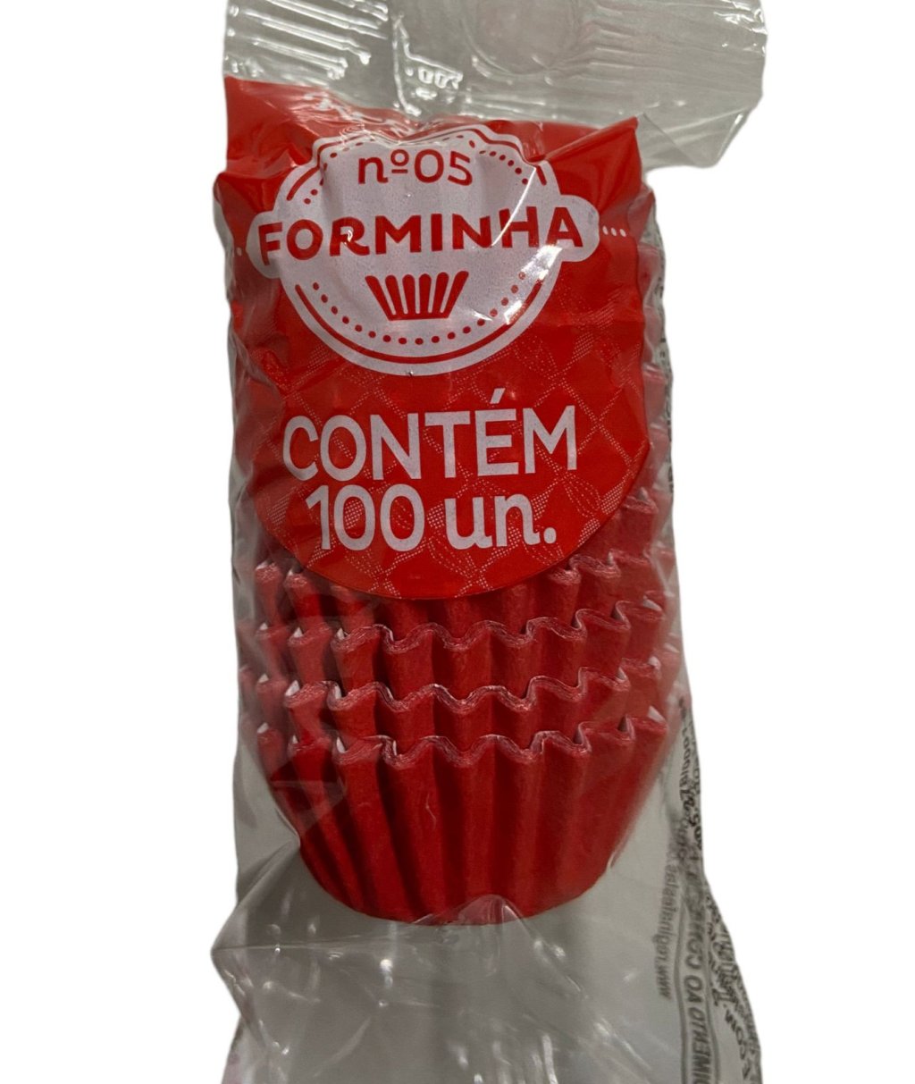 4972 - FORMINHA N 5 PAPEL COLORS VERMELHA 100un - REGINA