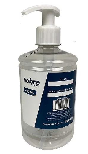 5010 - FRASCO C/ VÁLVULA  PUMP 450ml TRANSPARENTE - NOBRE