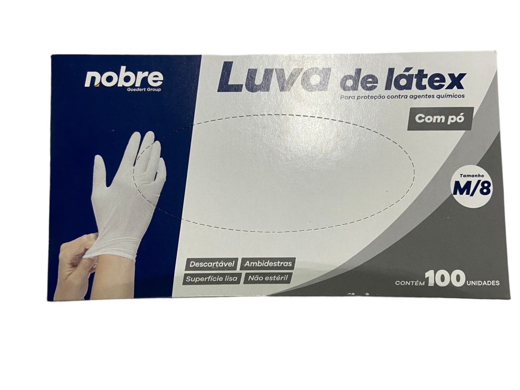 5012 - LUVA LATEX M C/ PÓ 100un - NOBRE