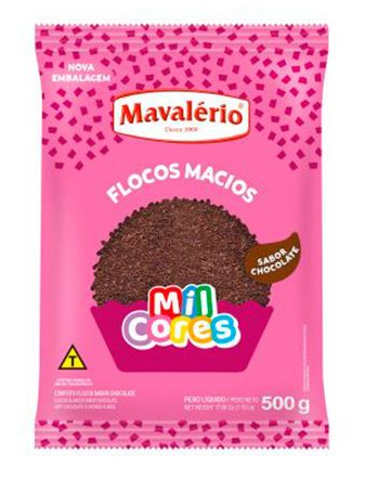 2395 - FLOCOS MACIO CHOCOLATE MIL CORES 500g - MAVALERIO