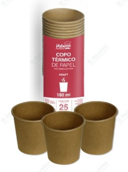 5039 - COPO PAPEL KRAFT 180ml C/ 25un - VABENE