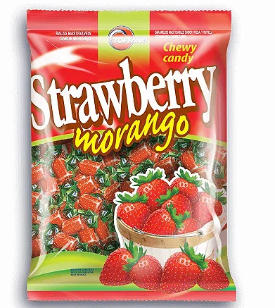 5048 - BALA MORANGO STRAWBERRY 500g - TOFFANO