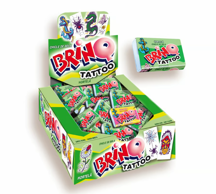 5057 - CHICLE BOLA TATTO HORTELA 350g - TOFFANO