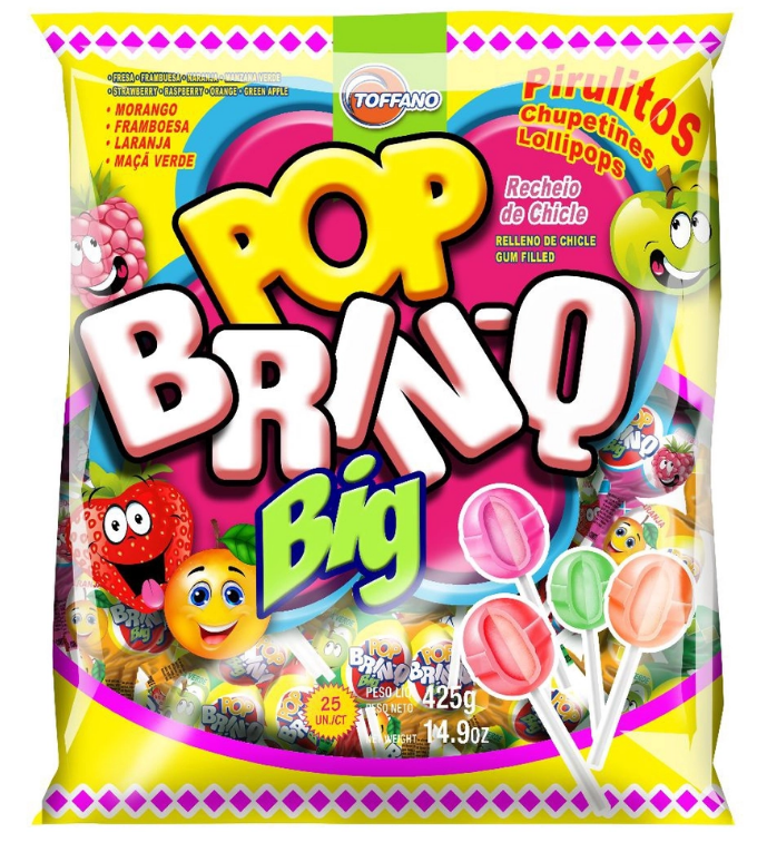 5051 - PIRULITO POP BRINQ BIG FRUTAS 425g - TOFFANO
