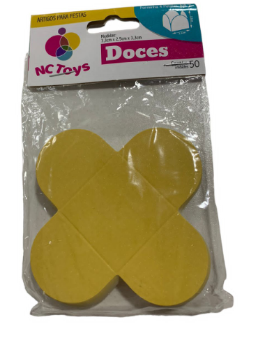 4241 - FORMA 4 PETALAS OURO C/ 50un - NC TOYS