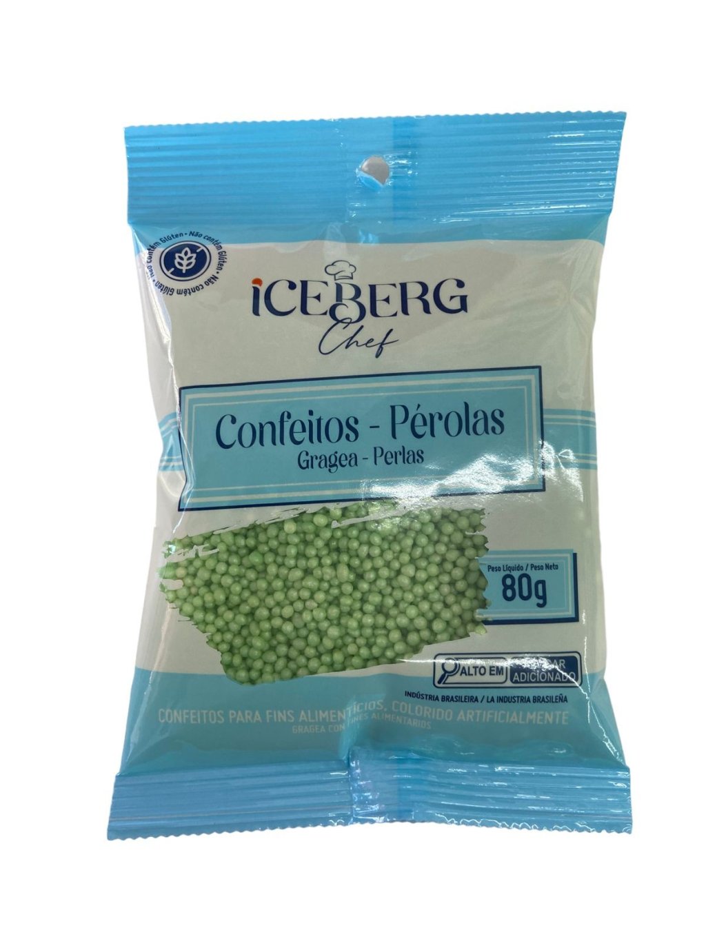 5136 - CONFEITO PEROLADO VERDE 80g - ICEBERG
