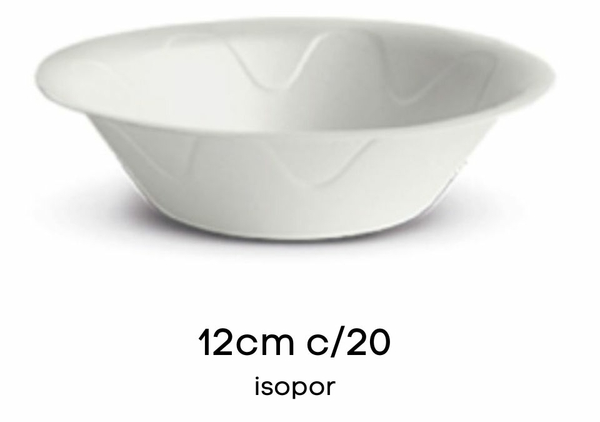 5164 - PRATO FUNDO EPS ISOPOR 12cm BRANCO C/20un - DARNEL