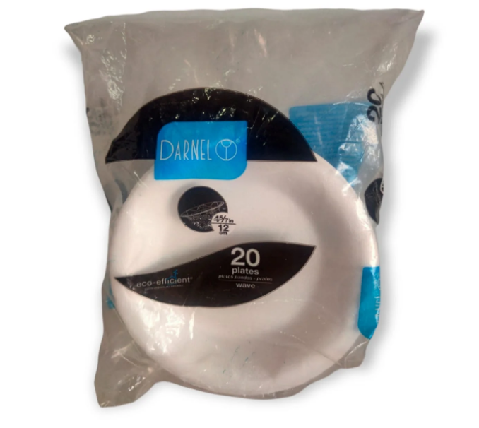 5165 - PRATO RASO EPS ISOPOR 12cm BRANCO C/20un - DARNEL