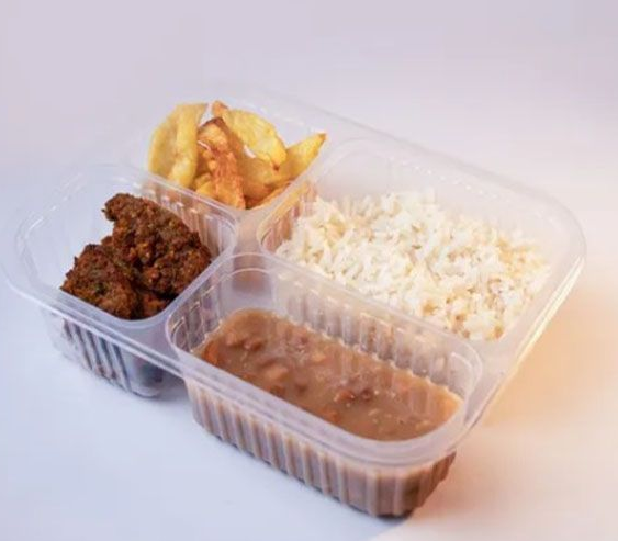 5197 - BANDEJA C/ 4 DIVISORIAS 1200ml C/12un - RIOPLASTIC