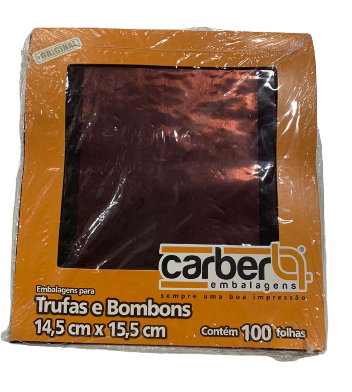 5270 - EMBALAGEM TRUFA LISO MARROM 14,5x15,5cm C/100un - PC/CROMUS