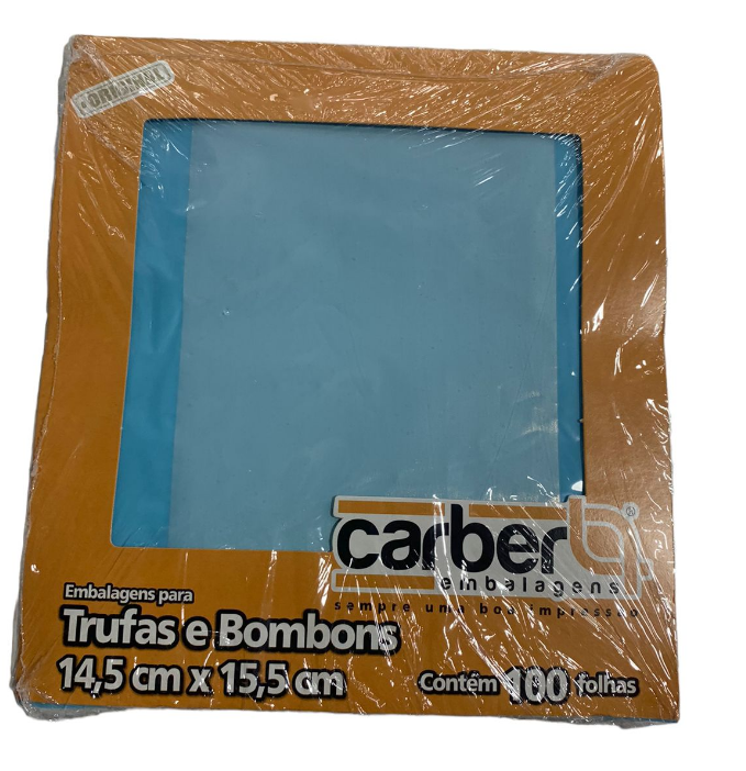 5277 - EMBALAGEM TRUFA CANDY LOVE AZUL 14,5x15,5cm C/100un - PC/CROMUS