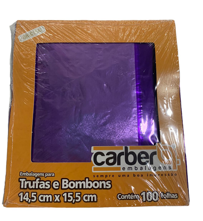 5273 - EMBALAGEM TRUFA LISO LILAS 14,5x15,5cm C/100un - PC/CROMUS