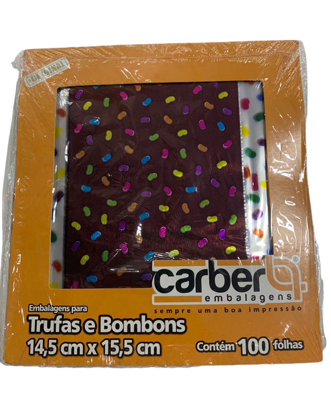 5280 - EMBALAGEM TRUFA CONFEITO MARROM 14,5x15,5cm C/100un - PC/CROMUS