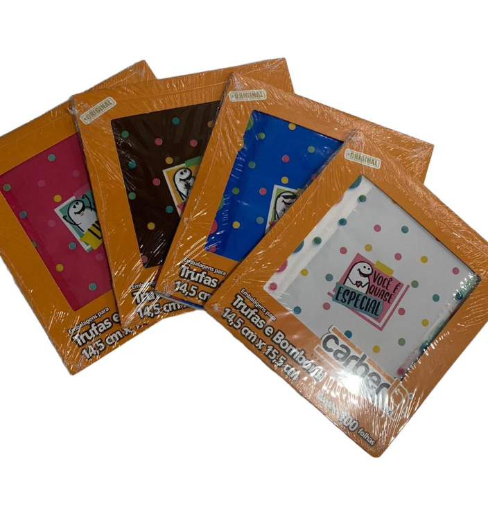 5284 - EMBALAGEM TRUFA FLORK SORTIDA 14,5x15,5cm C/100un - PC/CROMUS