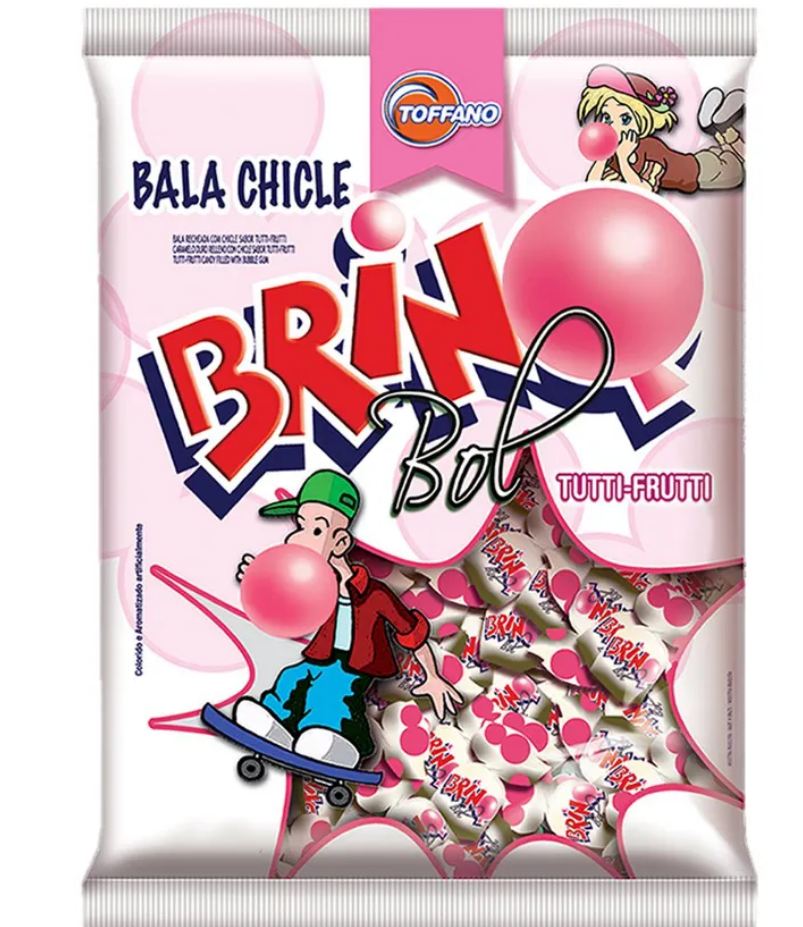 5327 - BALA RECH. BRINQ. BOL TUTTI FRUTTI 500g - TOFFANO 