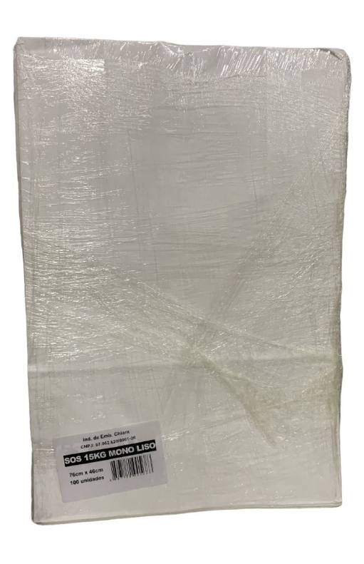 5361 - SACO DELIVERY SOS BRANCO LISO 15KG C/100un  - CHIARA