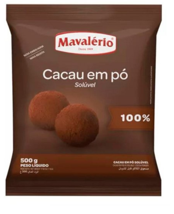 1643 - CACAU EM PÓ 100% ALCALINO 500g - MAVALERIO