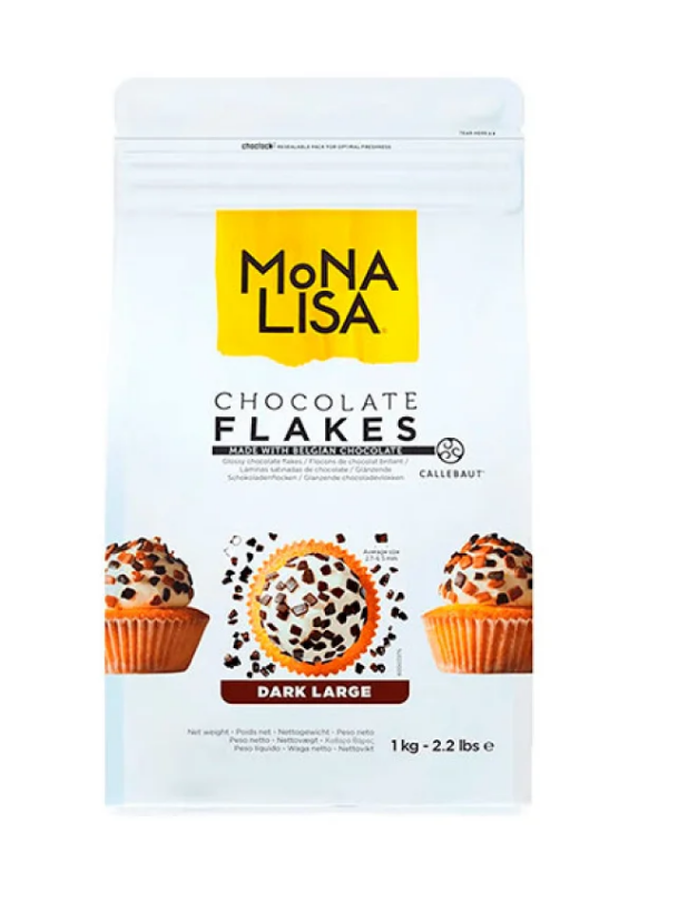 5383 - CHOCOLATE FLAKES DARK LARGE MONA LISA 9D 1kg - CALLEBAUT