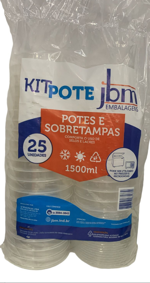5362 - KIT POTE C/SOBRETAMPA 1500ml C/25un - JBM 