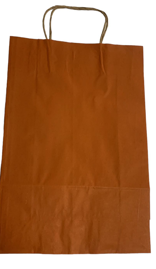 5448 - SACOLA PAPEL KRAFT LARANJA 24X10X33 - LELU