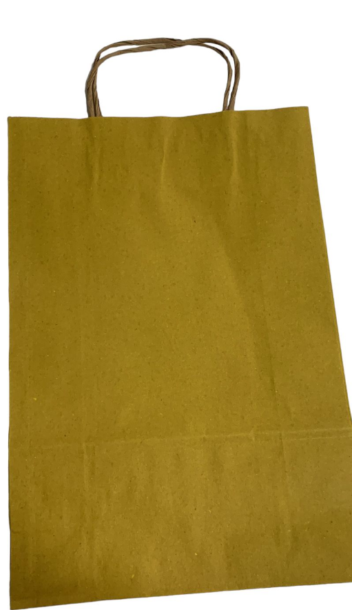 5447 - SACOLA PAPEL KRAFT AMARELA 24X10X33 - LELU 