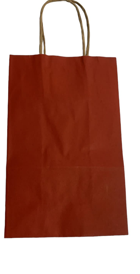 5451 - SACOLA PAPEL KRAFT VERMELHA 24X10X33 - LELU