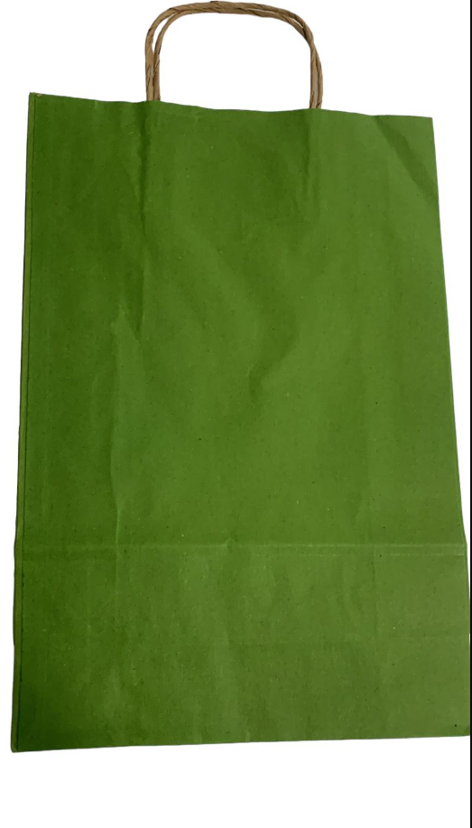 5446 - SACOLA PAPEL KRAFT VERDE LIMAO 18X09X24 - LELU