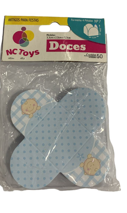 5483 - FORMA 4 PETALAS BABY MENINO C/50un - NC TOYS 