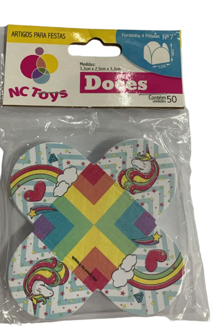 5478 - FORMA 4 PETALA UNICORNIO C/50un - NC TOYS 