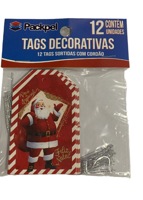 4001- TAGS DE/PARA BRILHO DE NATAL 5X8 C/12un - CROMUS 
