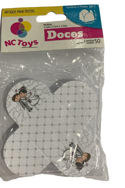 5477 - FORMA 4 PETALA NOIVINHO C/50un - NC TOYS 