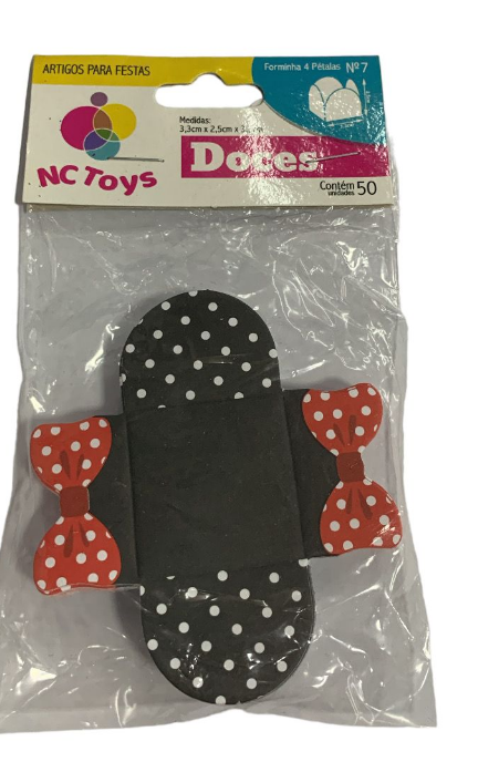 5484 - FORMA 4 PETALA LACO VERMELHO  C/50 un -NC TOYS 