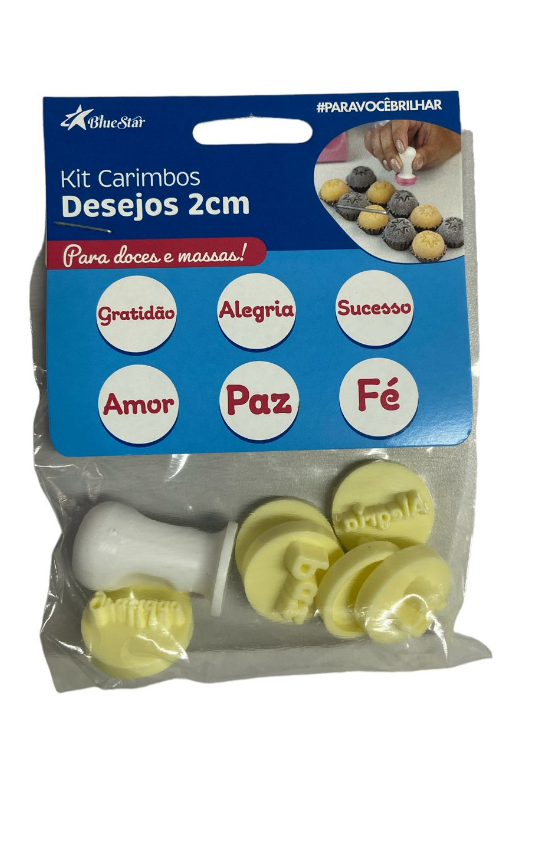 5497 - KIT CARIMBOS DESEJOS AMARELO 2cm - BLUE STAR