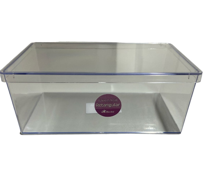 5506 - CAKE BOX RETANGULAR C/ TAMPA 1,5lts - BLUE STAR