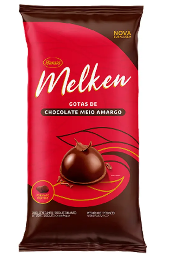 5522 - CHOCOLATE GOTAS MEIO AMARGO MELKEN 2,05kg - HARALD