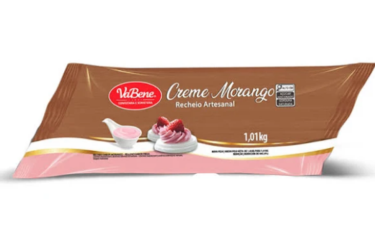 5544 - RECHEIO ARTESANAL CREME MORANGO 1,01kg - VABENE 